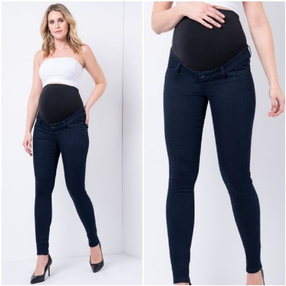 Seraphine Premium Indigo Over Bump Maternity Jeans Size 2 - Picture 2 of 16